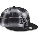new-era-flat-brim-9fifty-retro-crown-plaid-oakland-athletics-mlb-black-snapback-cap