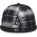new-era-flat-brim-9fifty-retro-crown-plaid-oakland-athletics-mlb-black-snapback-cap