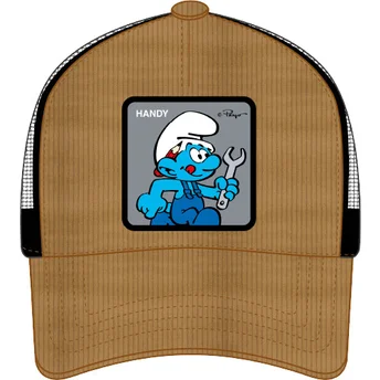 Capslab Handy Smurf SMU HANDY The Smurfs Brown and Black Trucker Hat