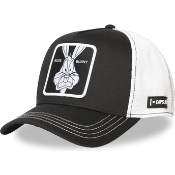 Capslab Bugs Bunny LOO12 BUG CT Looney Tunes Black and White Trucker Hat