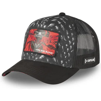 Capslab Dracarys Fire And Blood GOT BLO Game of Thrones Black Trucker Hat