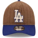new-era-curved-brim-9twenty-a-frame-wool-pinstripe-los-angeles-dodgers-mlb-brown-and-blue-adjustable-cap