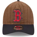 new-era-curved-brim-9twenty-a-frame-wool-pinstripe-boston-red-sox-mlb-brown-and-navy-blue-adjustable-cap