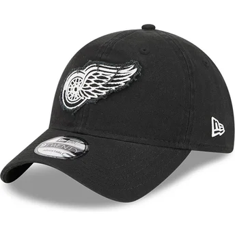 New Era Curved Brim 9TWENTY Stamp Detroit Red Wings NHL Black Adjustable Cap