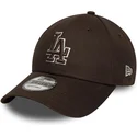 new-era-curved-brim-9forty-outline-los-angeles-dodgers-mlb-brown-adjustable-cap