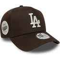 new-era-curved-brim-9forty-e-frame-side-patch-los-angeles-dodgers-mlb-brown-snapback-cap