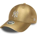 new-era-curved-brim-women-9forty-metallic-new-york-yankees-mlb-golden-adjustable-cap