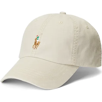 Polo Ralph Lauren Curved Brim Classic Sport Stretch Cotton Twill Beige Adjustable Cap