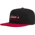 and1-flat-brim-graffiti-logo-black-and-red-snapback-cap