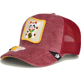 Goorin Bros. Cat Lucky Maneki-Neko Happy Thoughts The Farm Red Trucker Hat