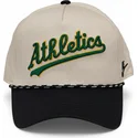 nike-curved-brim-rise-structured-oakland-athletics-mlb-beige-and-black-snapback-cap
