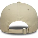 new-era-curved-brim-brown-logo-9forty-league-essential-los-angeles-dodgers-mlb-beige-adjustable-cap