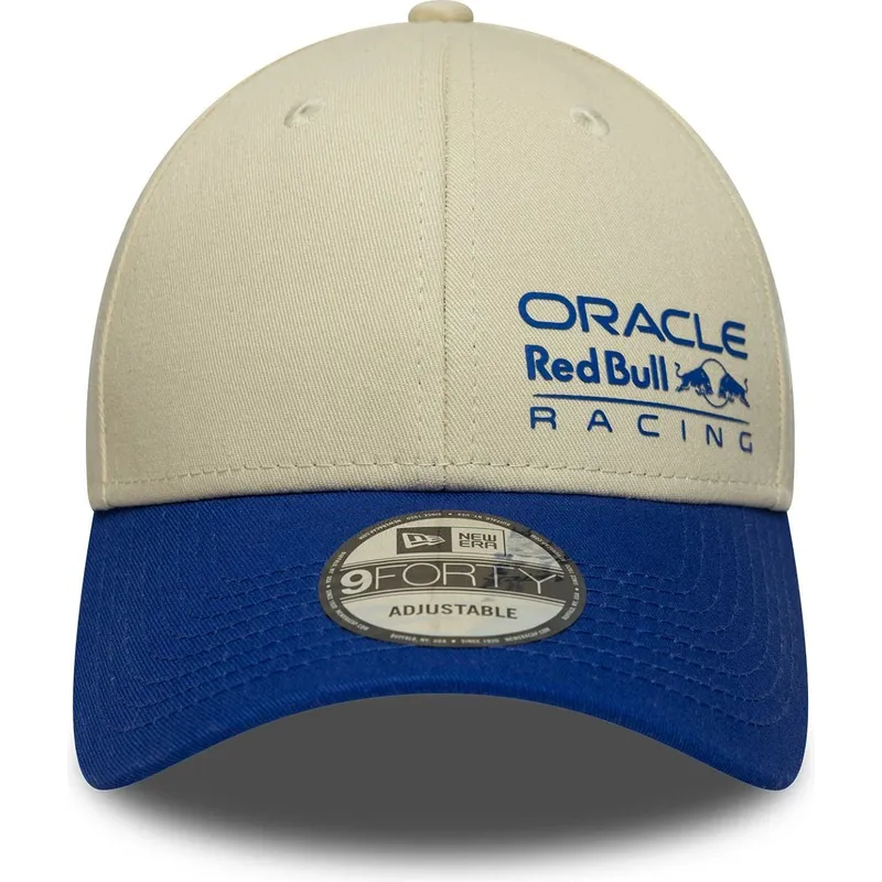 new-era-curved-brim-9forty-seasonal-red-bull-racing-formula-1-beige-and-blue-adjustable-cap