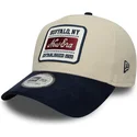 new-era-curved-brim-9forty-e-frame-patch-suede-beige-and-navy-blue-adjustable-cap