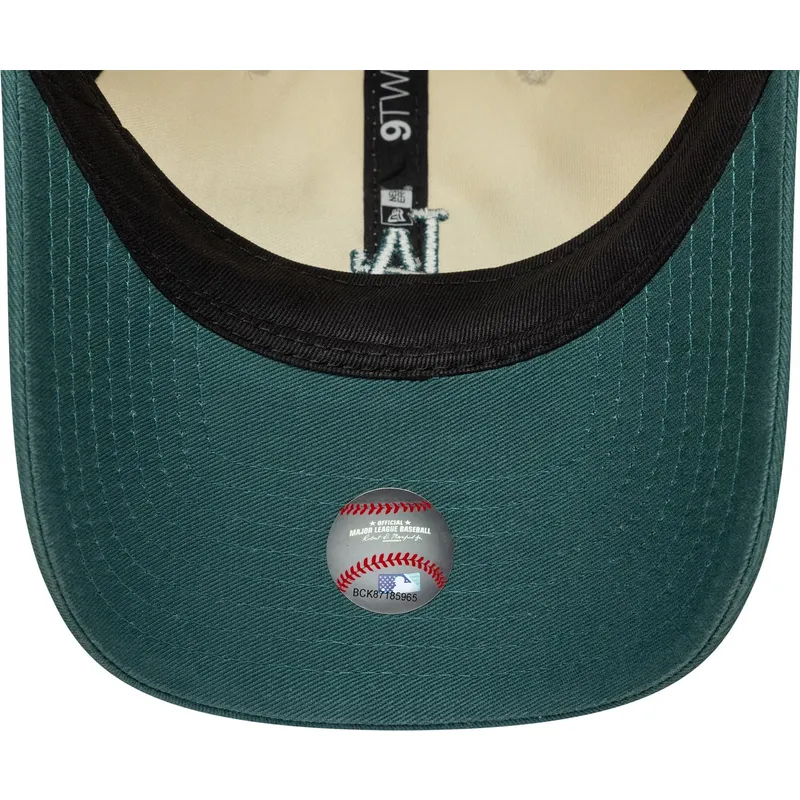 new-era-curved-brim-9twenty-mini-washed-los-angeles-dodgers-mlb-beige-and-green-adjustable-cap