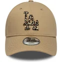 new-era-curved-brim-youth-9forty-animal-infill-los-angeles-dodgers-mlb-brown-adjustable-cap