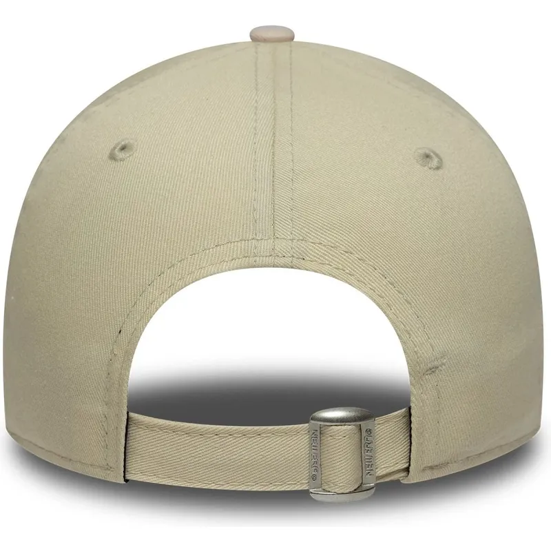 new-era-curved-brim-youth-9forty-league-essential-los-angeles-dodgers-mlb-beige-and-pink-adjustable-cap