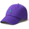 polo-ralph-lauren-curved-brim-green-logo-cotton-chino-classic-sport-purple-adjustable-cap