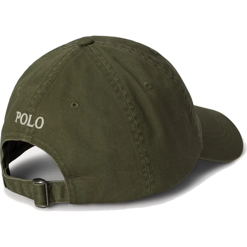 polo-ralph-lauren-curved-brim-cotton-chino-classic-sport-green-adjustable-cap-with-beige-logo