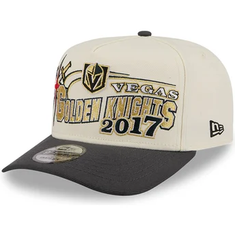 New Era Curved Brim 9FIFTY A Frame Classic Vegas Golden Knights NHL Beige and Black Snapback Cap
