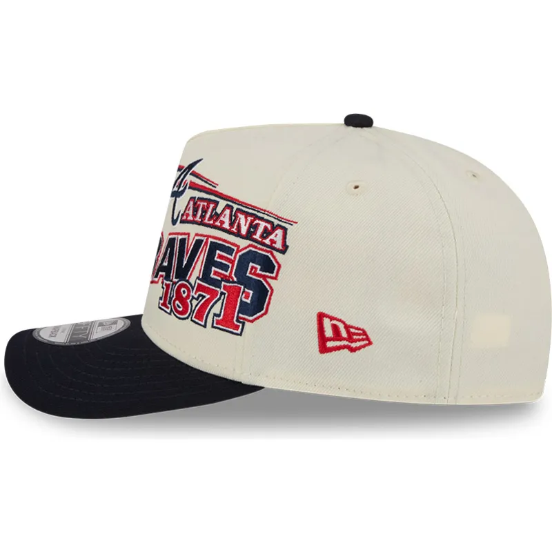 new-era-curved-brim-9fifty-a-frame-classic-atlanta-braves-mlb-beige-and-black-snapback-cap