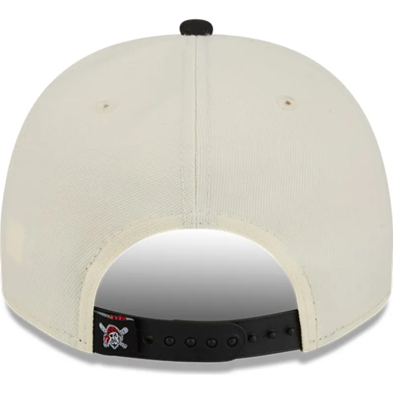 new-era-curved-brim-9fifty-a-frame-classic-pittsburgh-pirates-mlb-beige-and-black-snapback-cap