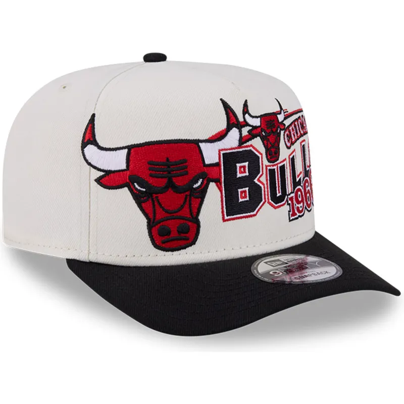 new-era-curved-brim-9fifty-a-frame-classic-chicago-bulls-nba-beige-and-black-snapback-cap