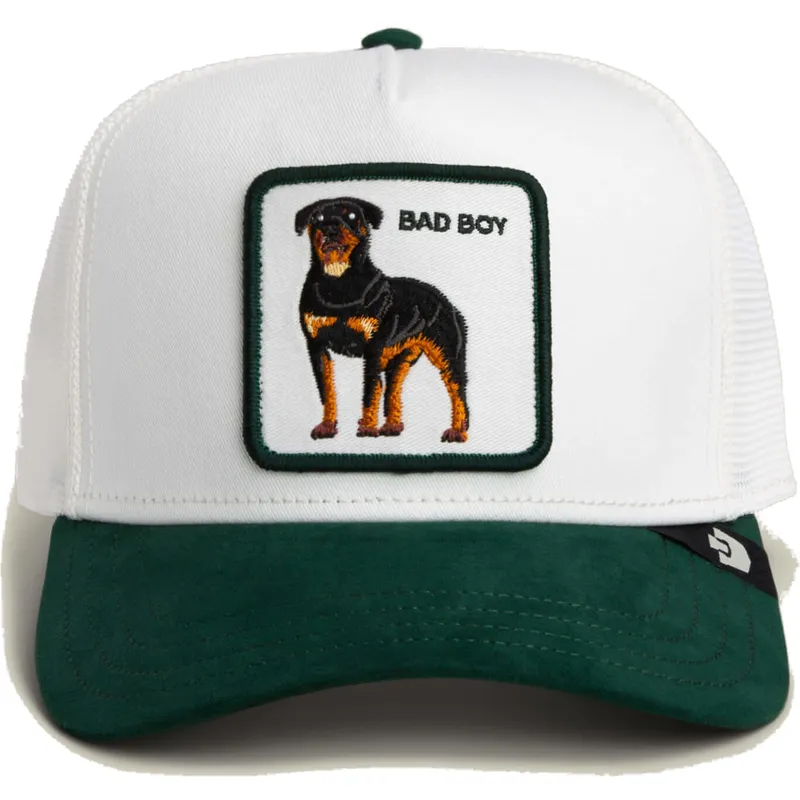 goorin-bros-rottweiler-dog-microsuede-bad-boy-the-farm-white-and-green-trucker-hat