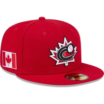 New Era Flat Brim 59FIFTY Canada 2026 World Baseball Classic Red Fitted Cap