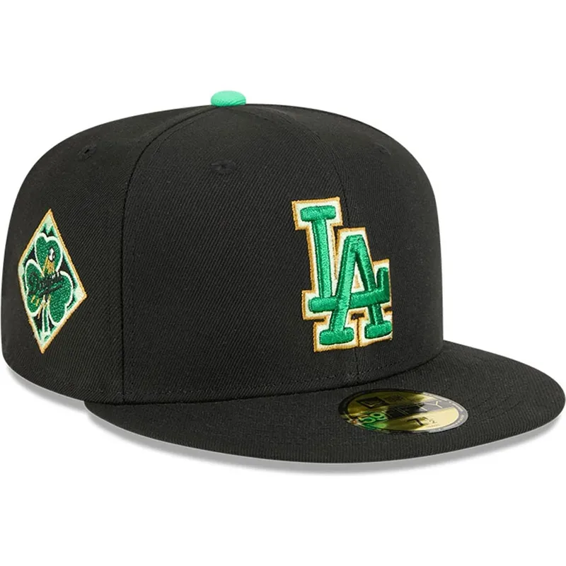 new-era-flat-brim-59fifty-saint-patrick-s-day-los-angeles-dodgers-mlb-black-fitted-cap