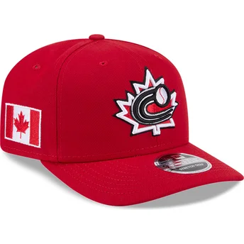 New Era Curved Brim 9SEVENTY Stretch Snap Canada 2026 World Baseball Classic Red Snapback Cap