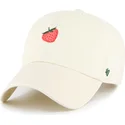 47-brand-curved-brim-strawberry-cookie-clean-up-food-base-runner-icon-beige-adjustable-cap