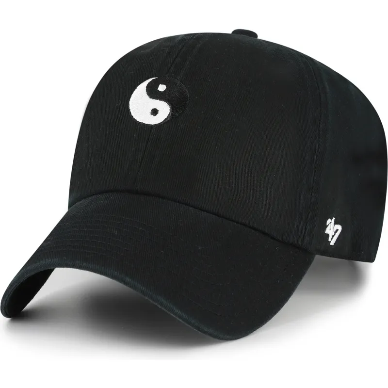 47-brand-curved-brim-yin-yang-smiley-clean-up-base-runner-icon-black-adjustable-cap