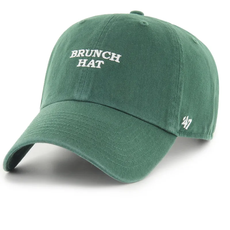 47-brand-curved-brim-brunch-hat-phrase-clean-up-base-runner-icon-green-adjustable-cap