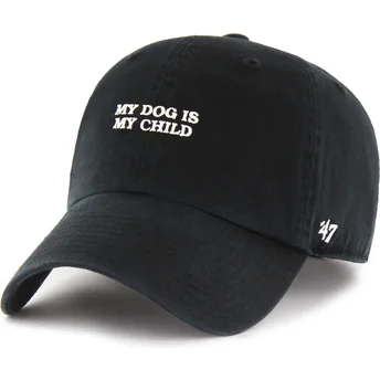 47 Brand Curved Brim My Dog Is My Child Phrase Clean Up Base Runner Icon Black Adjustable Cap