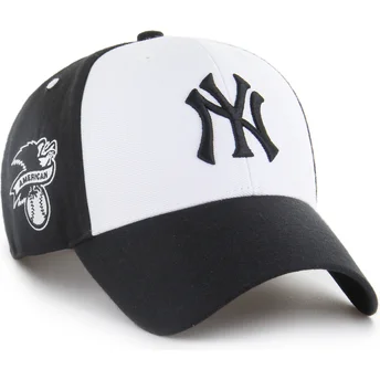 47 Brand Curved Brim MVP Replica Sure Shot New York Yankees MLB Black and White Snapback Cap