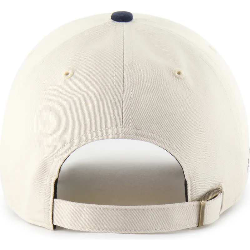 47-brand-curved-brim-clean-up-base-runner-sure-shot-two-tone-new-york-yankees-mlb-beige-and-navy-blue-adjustable-cap