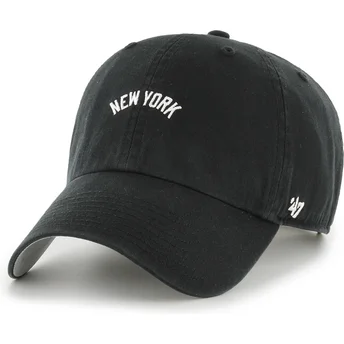 47 Brand Curved Brim Clean Up Base Runner Script New York Yankees MLB Black Adjustable Cap