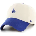 47-brand-curved-brim-clean-up-base-runner-sure-shot-two-tone-los-angeles-dodgers-mlb-beige-and-blue-adjustable-cap