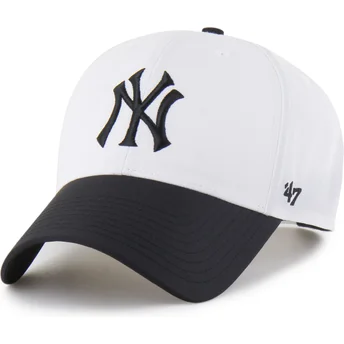 47 Brand Curved Brim MVP Brrr Two Tone New York Yankees MLB White and Black Snapback Cap