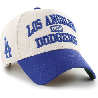 47 Brand Curved Brim MVP Broke Line Los Angeles Dodgers MLB Beige and Blue Adjustable Cap