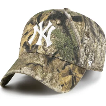 47 Brand Curved Brim Clean Up Realtree New York Yankees MLB Camouflage Adjustable Cap
