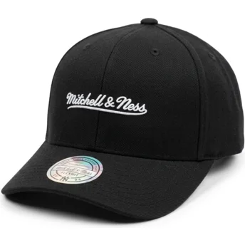 Mitchell & Ness Curved Brim Branded Black Snapback Cap