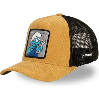 Capslab Handy Smurf SMU HANDY The Smurfs Brown and Black Trucker Hat