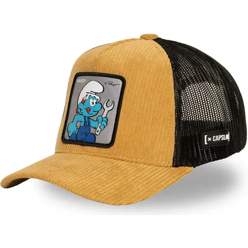 capslab-handy-smurf-smu-handy-the-smurfs-brown-and-black-trucker-hat