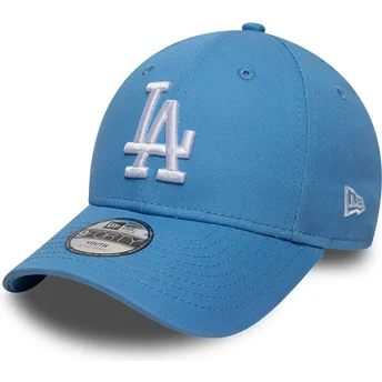 New Era Curved Brim Youth 9FORTY Essential Los Angeles Dodgers MLB Light Blue Adjustable Cap