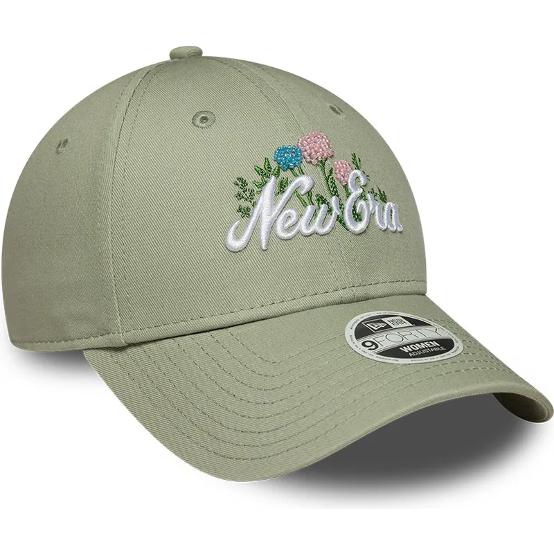 new-era-curved-brim-women-9forty-beaded-green-adjustable-cap