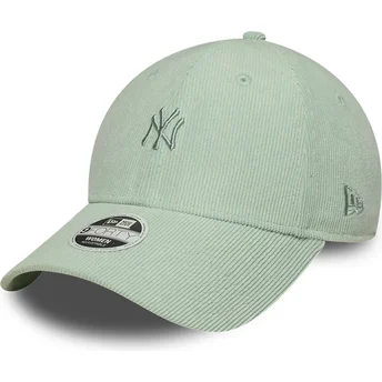 New Era Curved Brim Women 9FORTY Mini Cord New York Yankees MLB Green Adjustable Cap