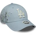 new-era-curved-brim-women-9forty-floral-icon-los-angeles-dodgers-mlb-blue-adjustable-cap
