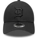 new-era-curved-brim-black-logo-9forty-team-outline-detroit-tigers-mlb-black-adjustable-cap